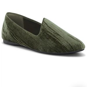 Birdies Heron Green Velvet Flats